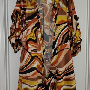 Ashley Stewart Multicolor Geometric Dress
